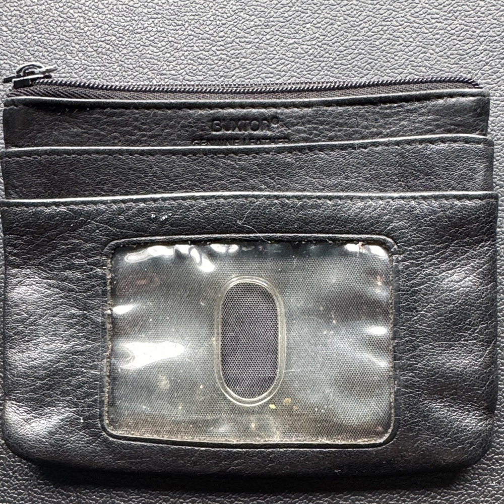 Buxton Black Leather ID Holder